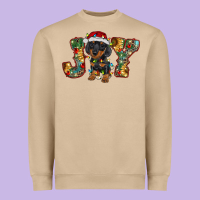Dachshund Puppy Christmas Joy Heavyweight Sweatshirt Designed By Barkaloodesign