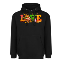 Black love with hamburger Heavyweight Hoodie - AdoDesignShop