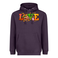 Plum love with hamburger Heavyweight Hoodie - AdoDesignShop
