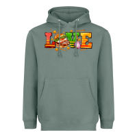 Love With Hamburger Heavyweight Hoodie | Teevron