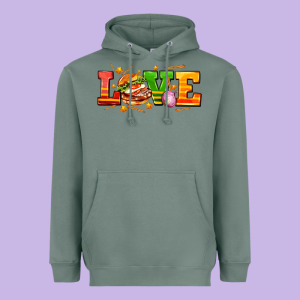 Love With Hamburger Heavyweight Hoodie Designed By Adodesignshop