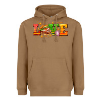 Toasted Coconut love with hamburger Heavyweight Hoodie - AdoDesignShop