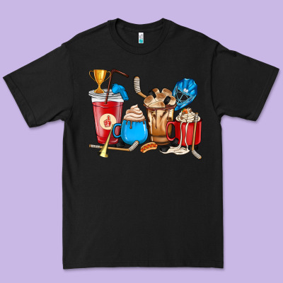 Hockey Coffee Cups Premium Tee Designed By Howdyjamesfarm