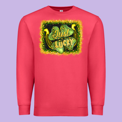 Just Lucky Premium Sweatshirt Designed By Adodesignshop