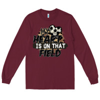 Burgundy my heart is on that field soccer Long Sleeve Tee - FaDigitalArtStudio