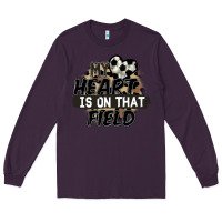 Plum my heart is on that field soccer Long Sleeve Tee - FaDigitalArtStudio