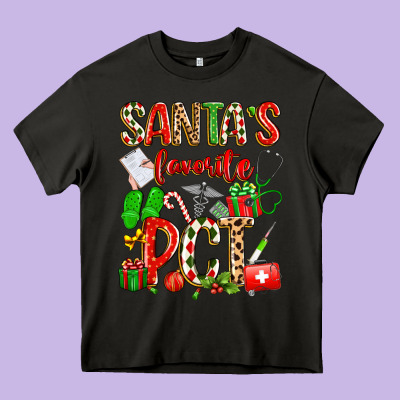 Santa's Favorite Pct Heavy Core Tee Designed By Texasbilliewilder