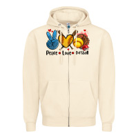 Sandshell peace love  softball Zipper Hoodie - AdoDesignShop