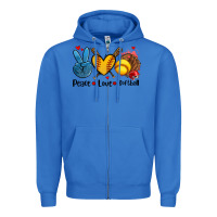 True Royal peace love  softball Zipper Hoodie - AdoDesignShop