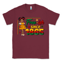 Burgundy free ish since 1865 black girl peekaboo juneteenth Classic Tee - CowGirlArtShop