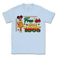 Dusty Blue free ish since 1865 black girl peekaboo juneteenth Classic Tee - CowGirlArtShop