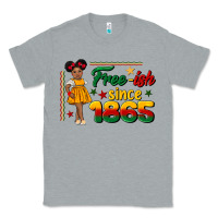 Heather Grey free ish since 1865 black girl peekaboo juneteenth Classic Tee - CowGirlArtShop