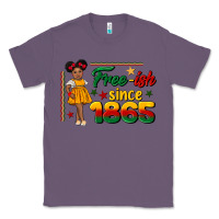 Lavender free ish since 1865 black girl peekaboo juneteenth Classic Tee - CowGirlArtShop