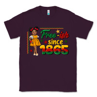 Plum free ish since 1865 black girl peekaboo juneteenth Classic Tee - CowGirlArtShop