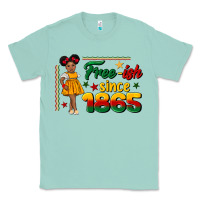 Seafoam free ish since 1865 black girl peekaboo juneteenth Classic Tee - CowGirlArtShop