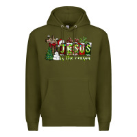 Army Green jesus İs the reason Premium Hoodie - CowhideDigitalArt