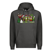 Charcoal Heather jesus İs the reason Premium Hoodie - CowhideDigitalArt
