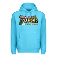 Ocean Blue jesus İs the reason Premium Hoodie - CowhideDigitalArt