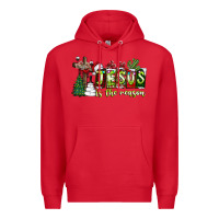 Red jesus İs the reason Premium Hoodie - CowhideDigitalArt