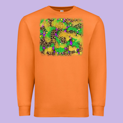 Mardi Gras Fleur De Lis And Leopard Background Premium Sweatshirt Designed By Adodesignshop