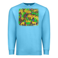 Ocean Blue mardi gras fleur de lis and leopard background Premium Sweatshirt - AdoDesignShop