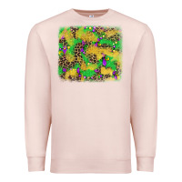 Pale Pink mardi gras fleur de lis and leopard background Premium Sweatshirt - AdoDesignShop