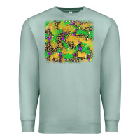 Seafoam mardi gras fleur de lis and leopard background Premium Sweatshirt - AdoDesignShop