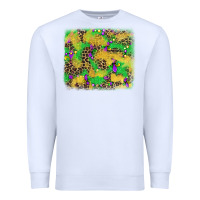 White mardi gras fleur de lis and leopard background Premium Sweatshirt - AdoDesignShop