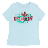 Baby Blue faith breast cancer Ladies Tee - CowGirlArtShop