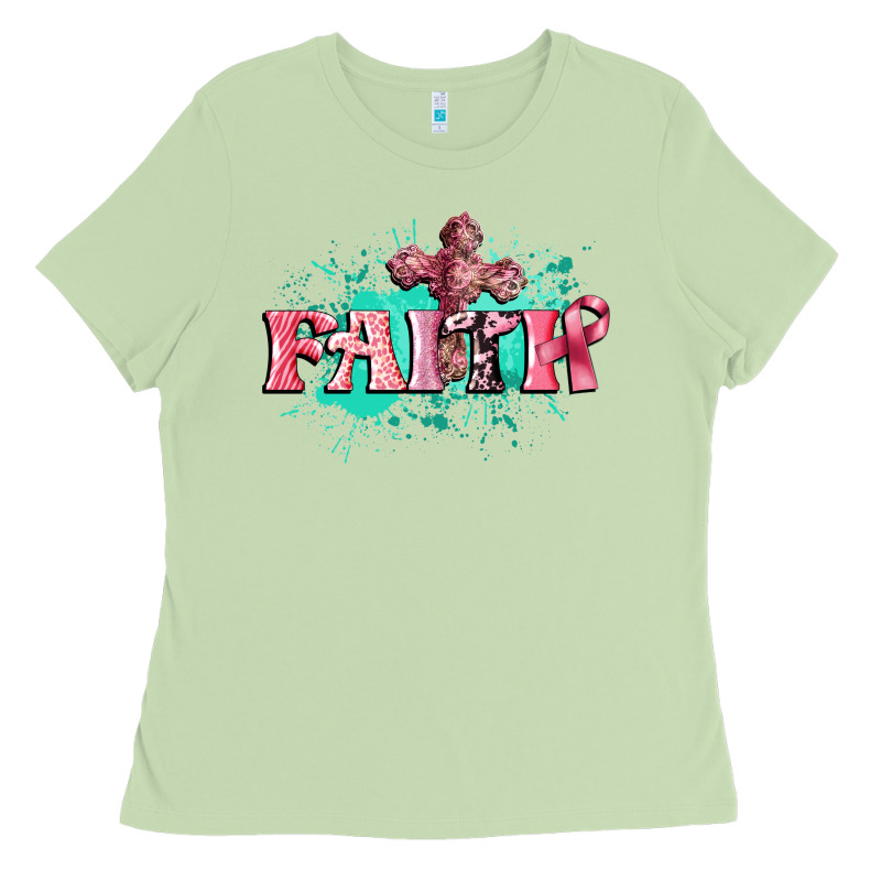 Faith Breast Cancer Ladies Tee by CowGirlArtShop | Teevron