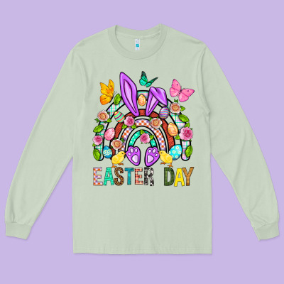 Easter Day Long Sleeve Tee Designed By Bundleandbundleshop