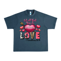 Midnight Navy Let all that you do be in love Valentine's Day Urban Heavy Tee - FaDigitalArtStudio