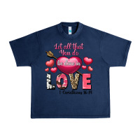 Navy Let all that you do be in love Valentine's Day Urban Heavy Tee - FaDigitalArtStudio