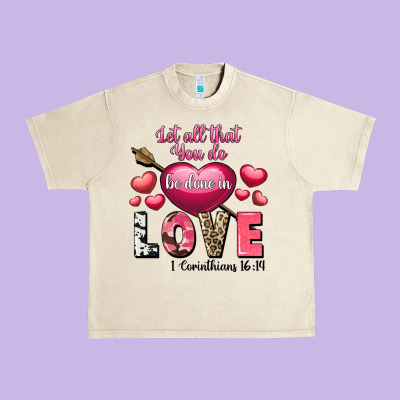 Let All That You Do Be In Love Valentine's Day Urban Heavy Tee Designed By Fadigitalartstudio