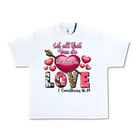 White Let all that you do be in love Valentine's Day Urban Heavy Tee - FaDigitalArtStudio
