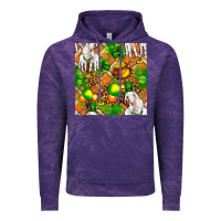 Cloud Purple St. Patrick's Goat Family With Balloons Seamless Vintage Hoodie - FaDigitalArtStudio
