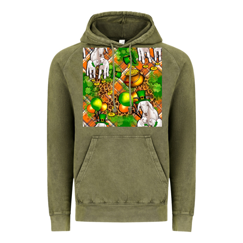 St. Patrick's Goat Family With Balloons Seamless Vintage Hoodie by FaDigitalArtStudio | Teevron