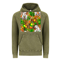 Vintage Olive St. Patrick's Goat Family With Balloons Seamless Vintage Hoodie - FaDigitalArtStudio