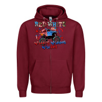 Burgundy red white wroom wroom wroom Zipper Hoodie - AdoDesignShop