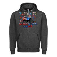 Charcoal Heather red white wroom wroom wroom Zipper Hoodie - AdoDesignShop