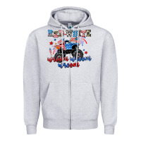 Heather Grey red white wroom wroom wroom Zipper Hoodie - AdoDesignShop