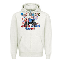 Oatmeal Heather red white wroom wroom wroom Zipper Hoodie - AdoDesignShop