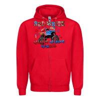 Red red white wroom wroom wroom Zipper Hoodie - AdoDesignShop