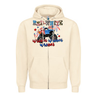 Sandshell red white wroom wroom wroom Zipper Hoodie - AdoDesignShop