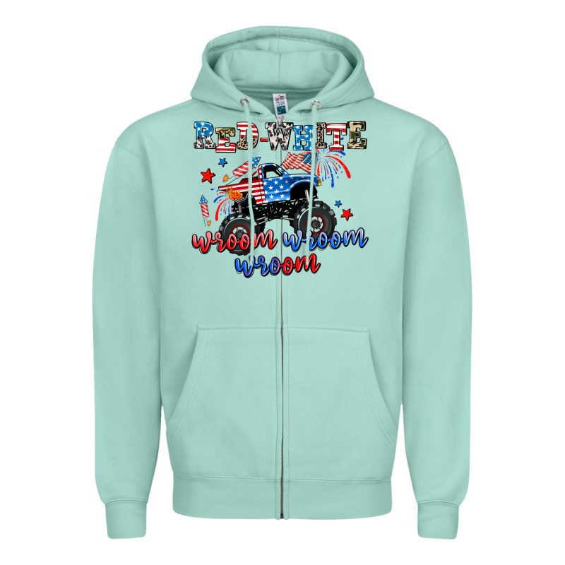 Red White Wroom Wroom Wroom Zipper Hoodie by AdoDesignShop | Teevron