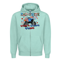 Seafoam red white wroom wroom wroom Zipper Hoodie - AdoDesignShop
