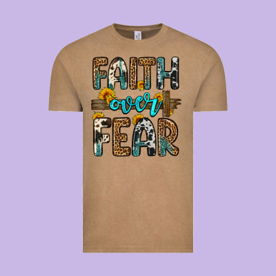 Faith Over Fear Vintage Tee Designed By Oliviacreatesart