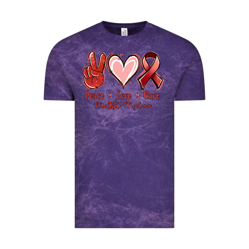 Peace Love Cure Multiple Myeloma Cancer Vintage Tee by Jasminsmagicworld | Teevron