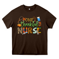 Chocolate Brown One thankful Nurse Heavy Core Tee - NancyCooperArtShop
