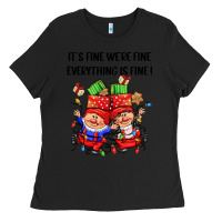 Black its fine were fine everything is fine Ladies Tee - CowGirlArtShop
